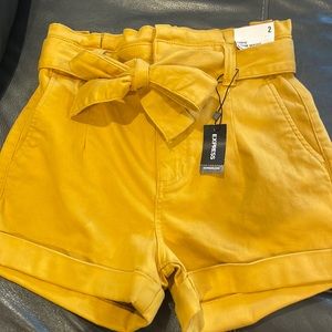 Mustard colored shorts